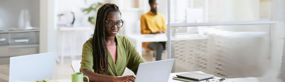 Woman working on computer