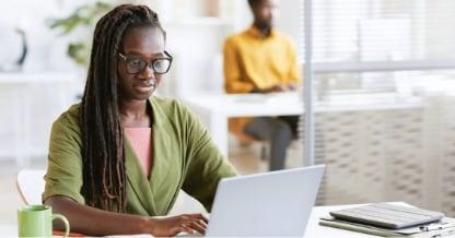 Woman using laptop