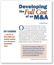 Cover of Developing the Full Cost of an M&A